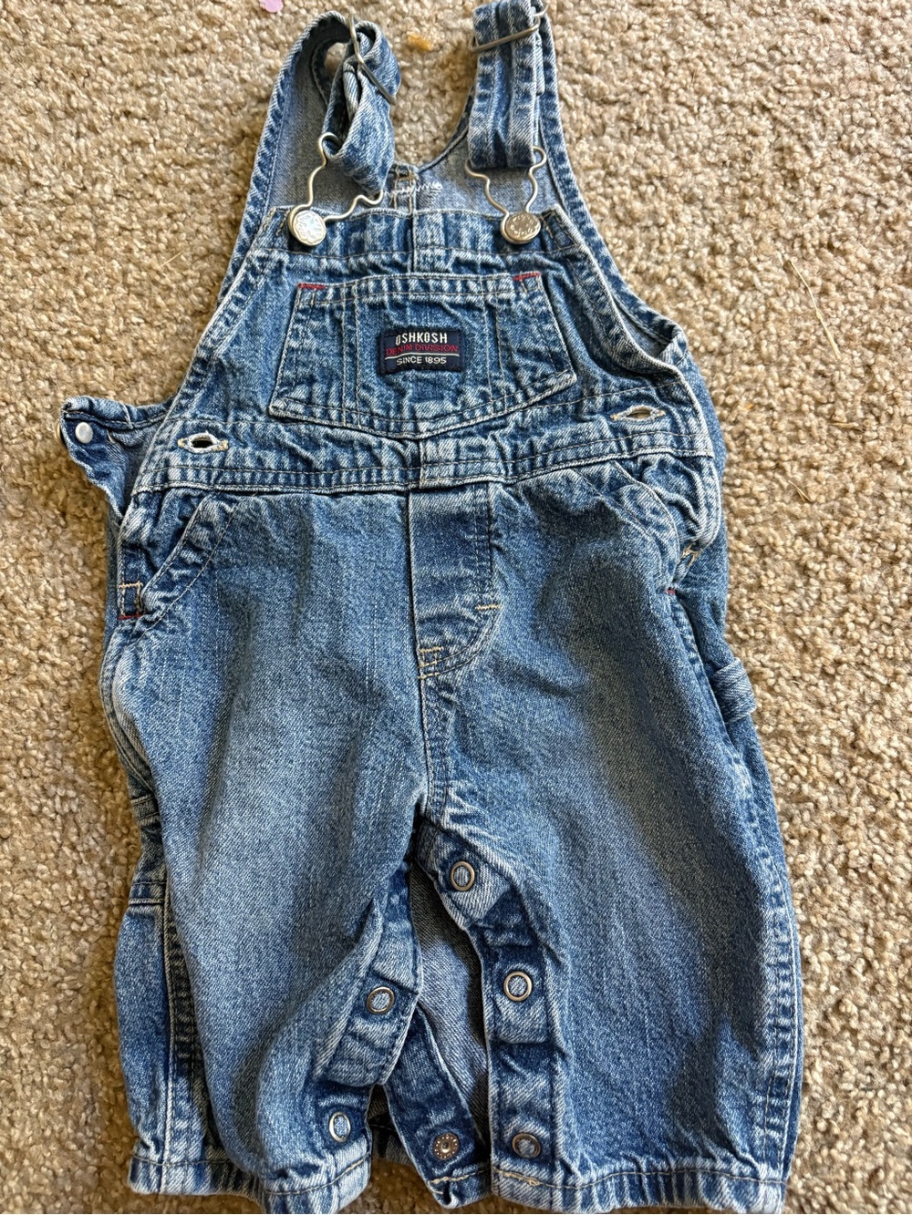 OshKosh B'gosh Blue vintage Denim Kids Overalls 3-6 mo